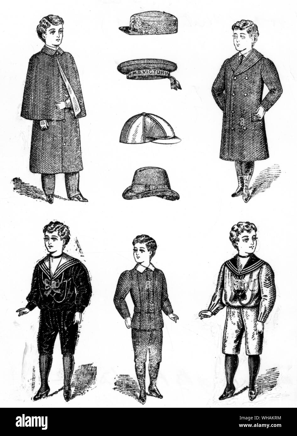 Harrod's Stores 1895. Jugendliche Kleidung. . Stockfoto