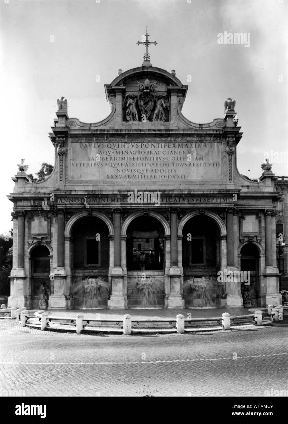 Fontana Paolina. Springbrunnen von Paul V auf dem Gianicolo-hügel Stockfoto