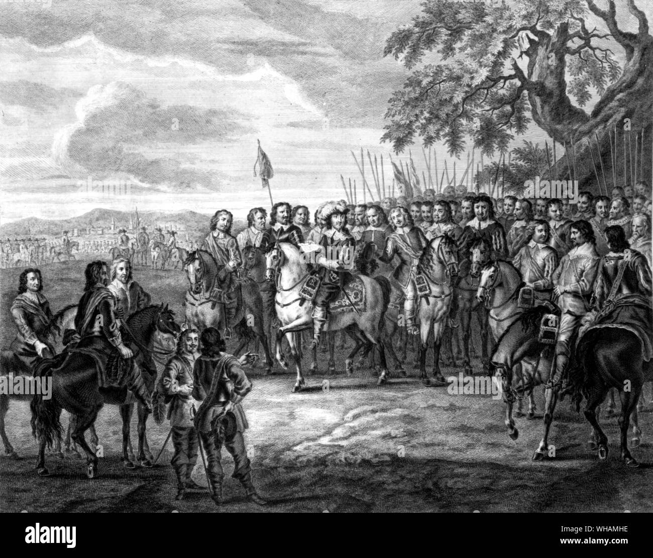 Erklärung des Königs zu seinem Adel & Armee im September 1642 Stockfoto