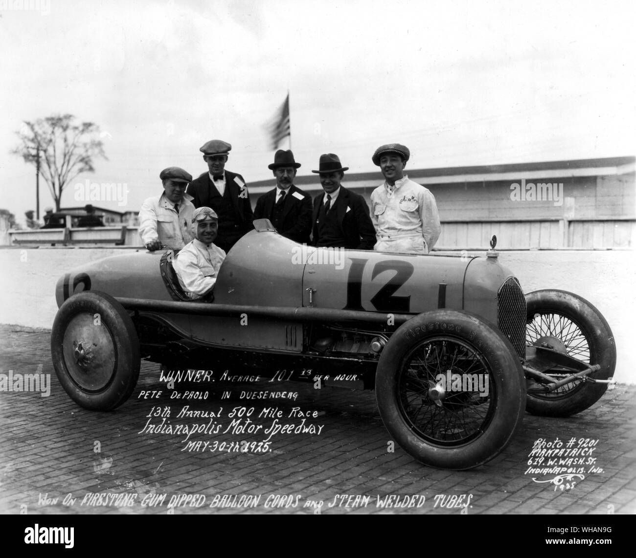 Pete Depalo 1925 Duesenberg Sieger 13. jährlichen 500-Meilen-Rennen von Indianapolis Motor Speedway 30. Mai 1925 Stockfoto