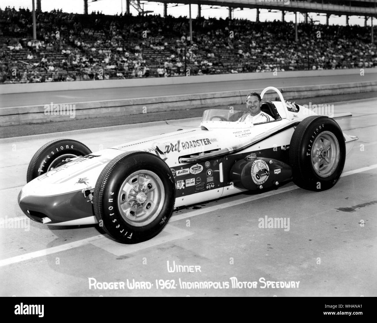 Roger Ward 1962. Indianapolis Motor Speedway. Stockfoto