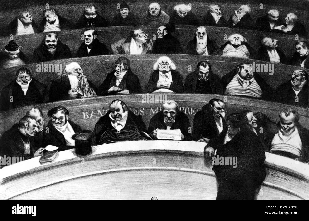 Le ventre Legislatif. Von Daumier 1834. Die Legislative Magen Stockfoto