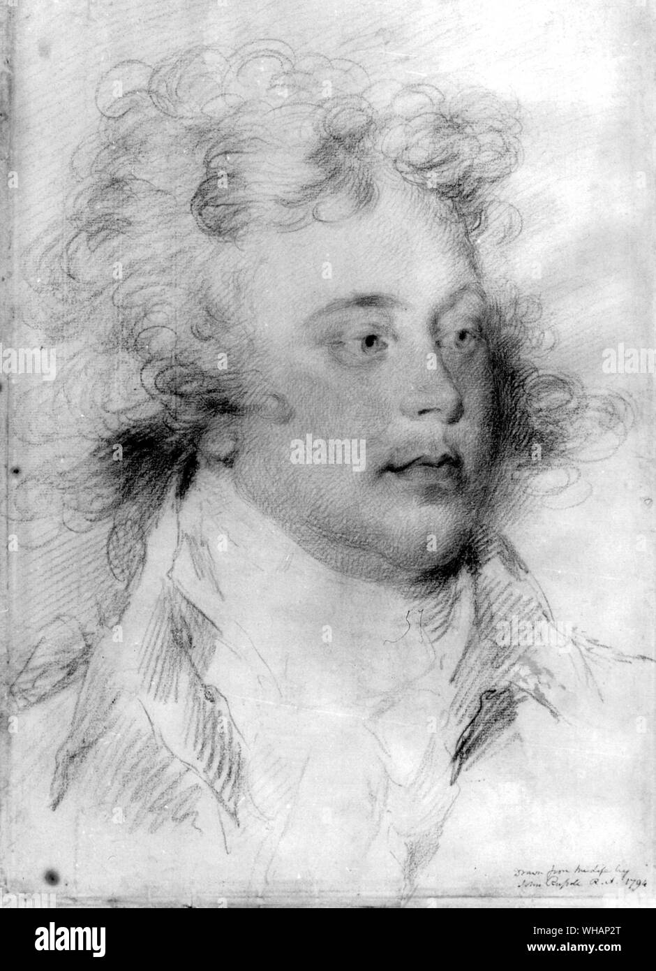 George, Prinz von Wales aus dem Leben 1794 gezeichnet. Durch Joyhn Russell Stockfoto