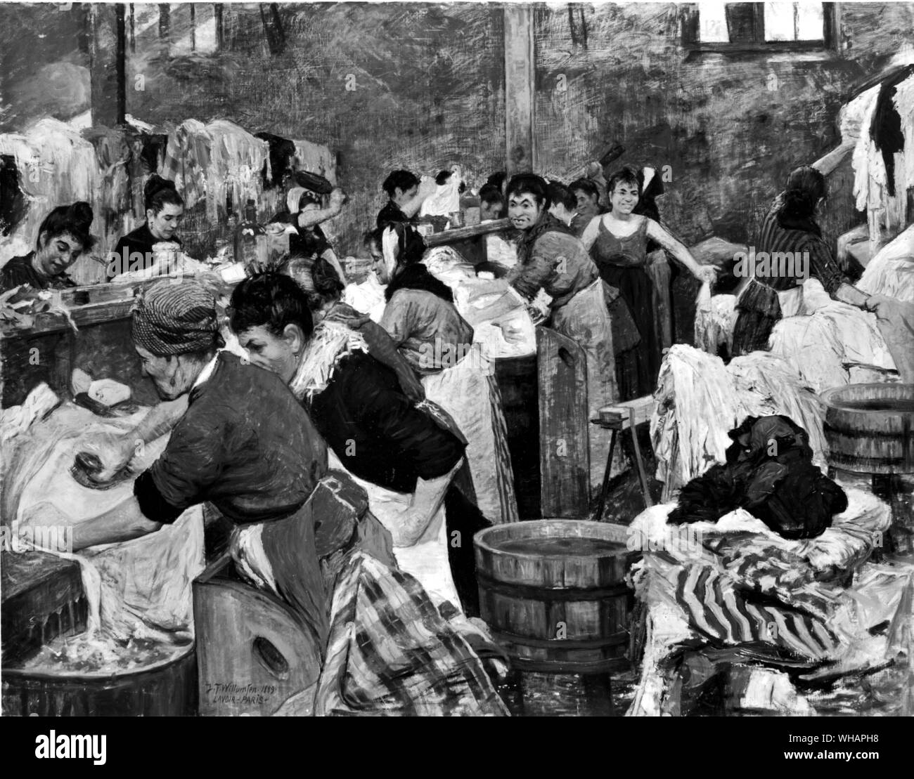 Die Wäsche, 1889. Lavoir Paris. Jens Ferdinand Willumsen 1863-1958 Stockfoto