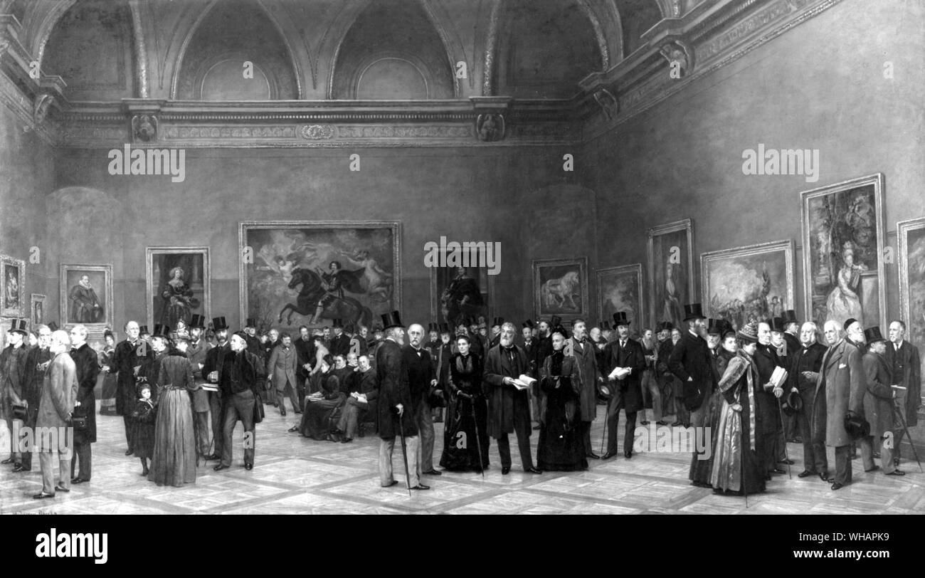 Eine Private View an der Royal Academy. Durch H J Brooks. 1889 Stockfoto