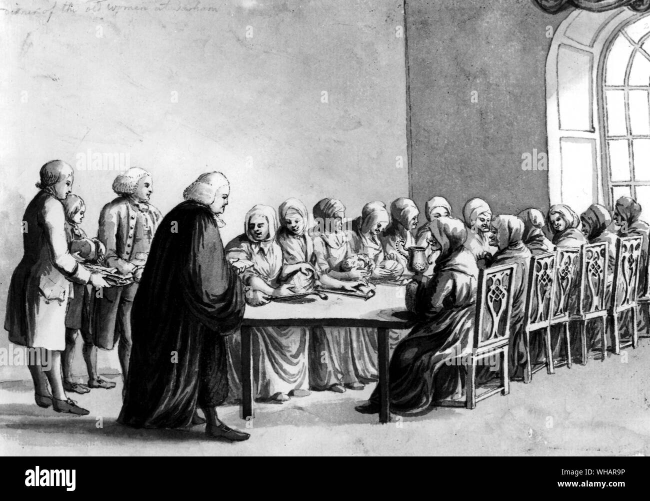 Abendessen der alten Frauen an der Durham Stockfoto