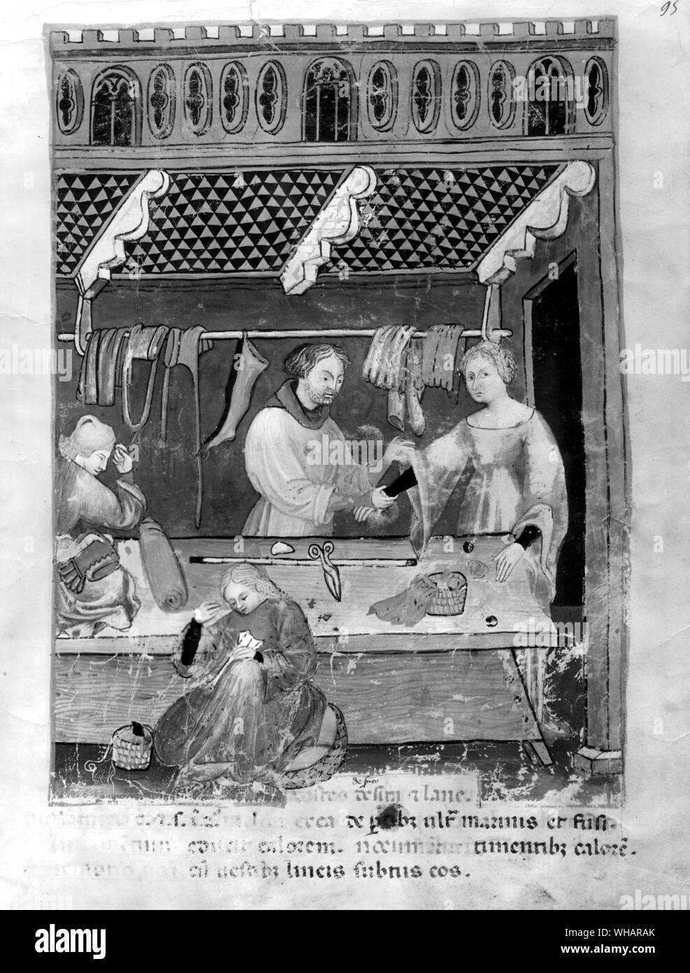 Lady und Schneiderin. 1673 Stockfoto