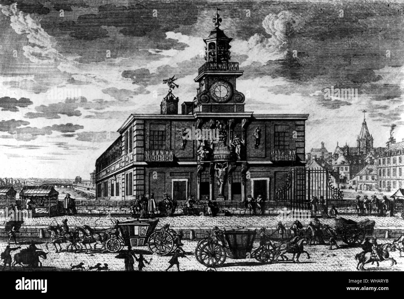 Le Pompe de La Samaritaine. Pumpstation Wasser in den Behälter zu fahren. Paris Stockfoto