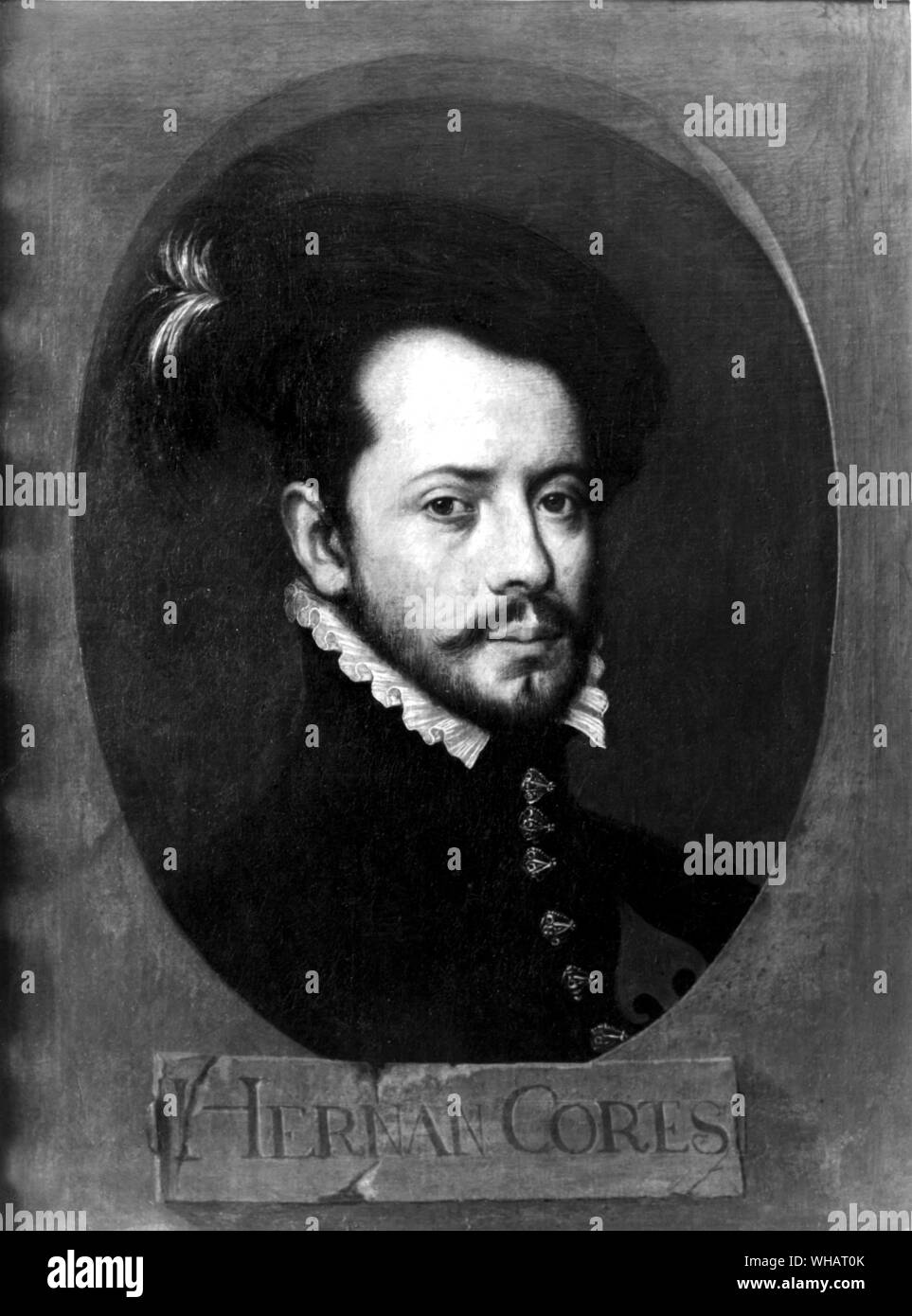 Portrait von Hernan Cortes, als junger Mann von einem spanischen Künstler des 17. Jahrhunderts Stockfoto