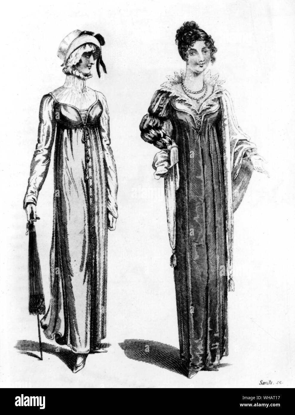 London Kleider für Oktober. 1810. Meine Damen monatliches Magazin Stockfoto