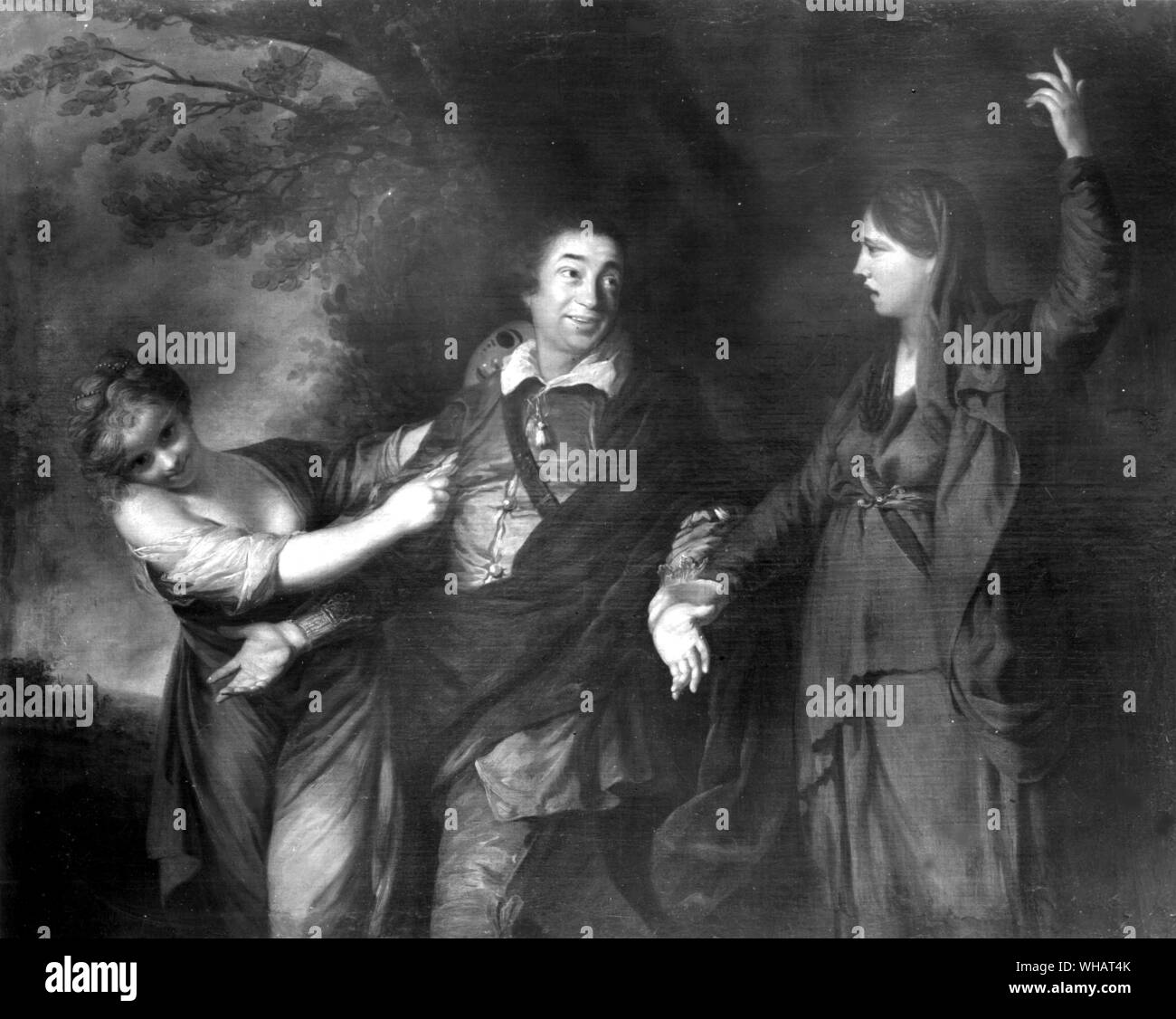 David Garrick zwischen Tragödie und Komödie. von Sir Joshua Reynolds Stockfoto