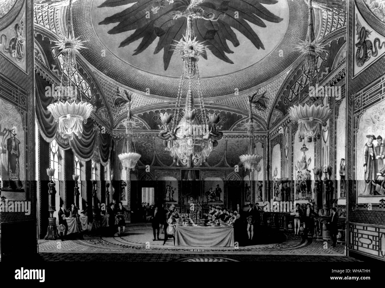 Der Festsaal von John Nash Brighton Pavillon 1820-25 Stockfoto