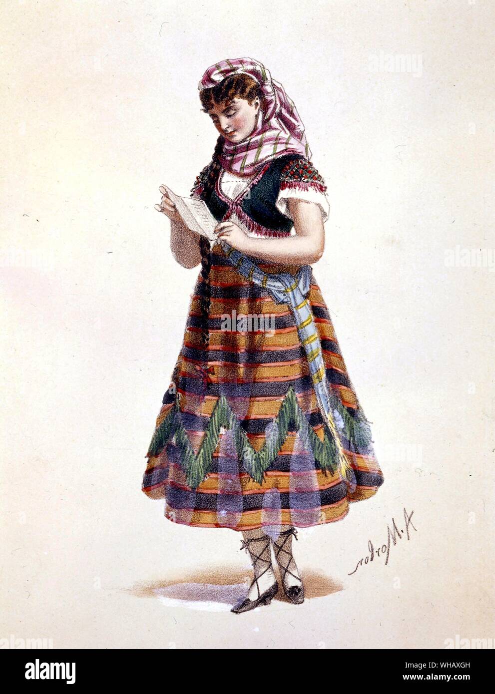 Hortense Schneider in ihrer Rolle in Offenbachs Operette, La Périchole (périchole) 1868. Jacques Offenbach (1819-1880) war ein deutscher, französischer Komponist und Cellist. Er war einer der Begründer der Operette Form, ein Vorläufer des modernen musikalische Komödie. Er war einer der einflussreichsten Komponisten der populären Musik im Europa des 19. Jahrhunderts, und viele seiner Werke bleiben im Repertoire. Stockfoto