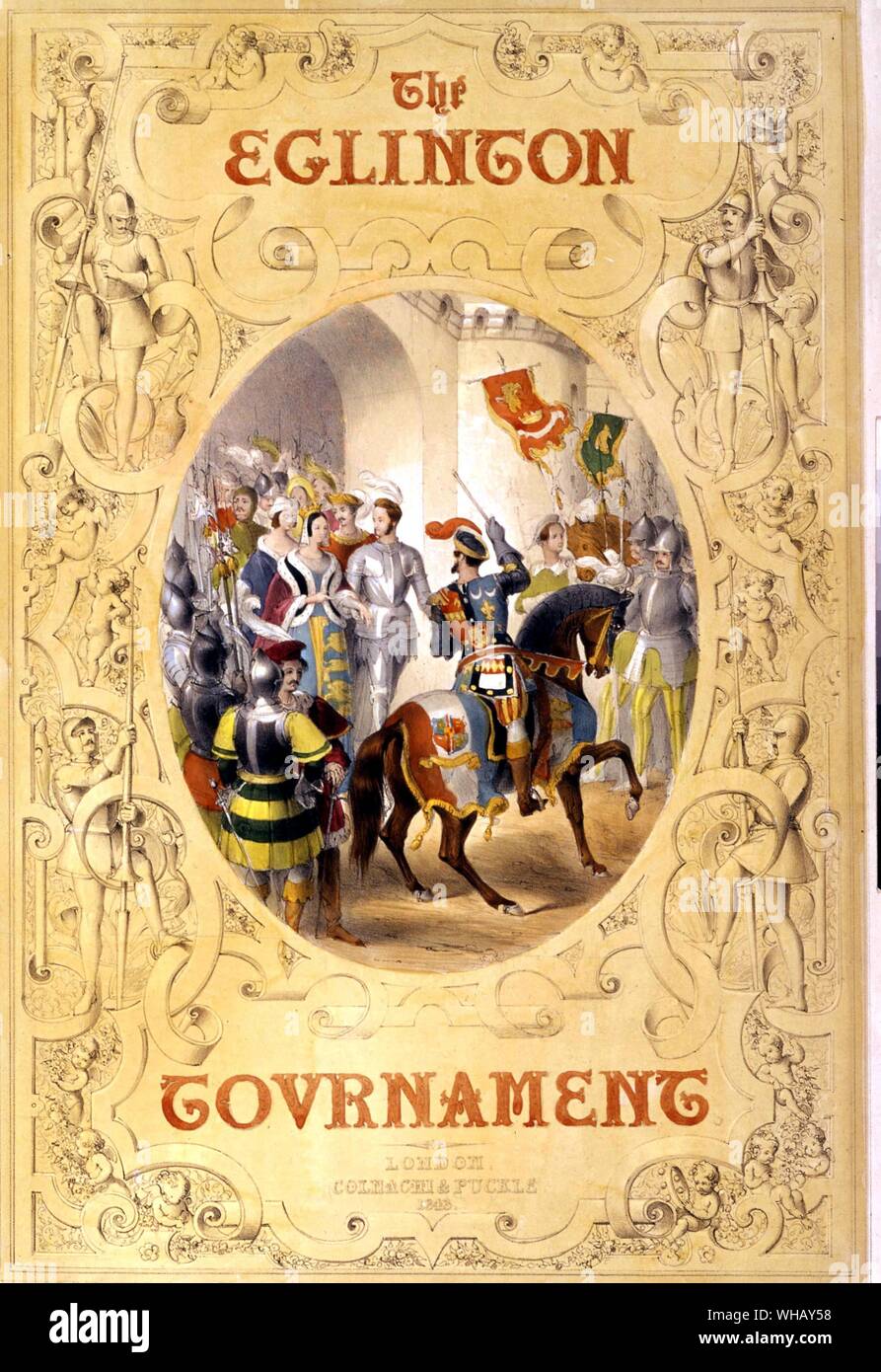Die eglinton Turnier, Ayrshire, 1843. Mark Twain und seine Welt, von Justin Kaplan, Seite 149.. Archibald William, 13 Graf, (1812-1861) gab eine Unterhaltung von enormer Pracht auf dem Gelände des Castle, das als Eglinton Turnier bekannt, die im Charakter der Ritterlichkeit der Vergangenheit, 1839. . . Stockfoto