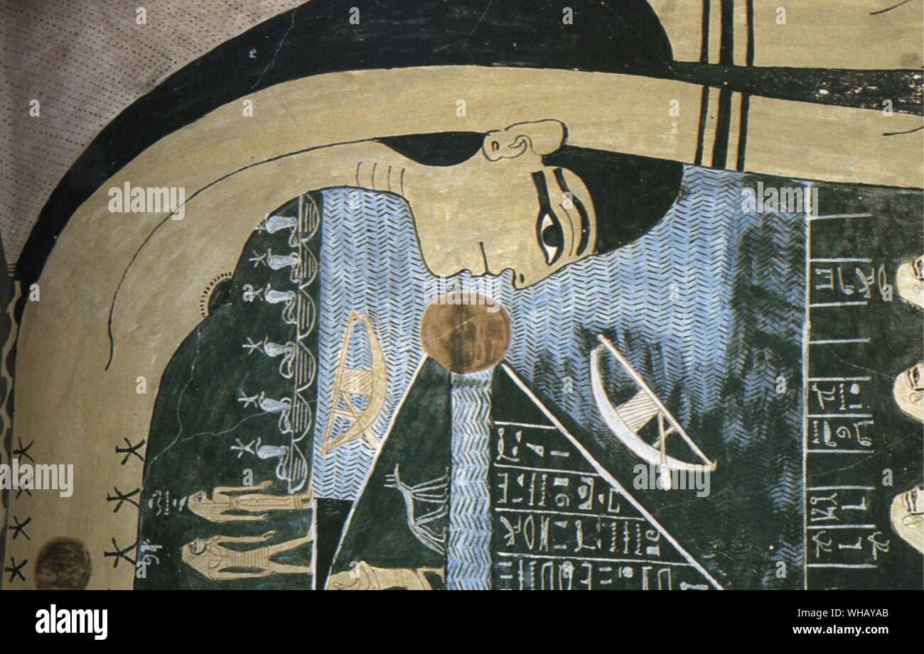 Die Göttin Nut von der Grabkammern des Grabes von Ramses VI (1145 v. Chr. - 1137 v. Chr.). Tal der Könige von John Romer, Seite 117. Stockfoto