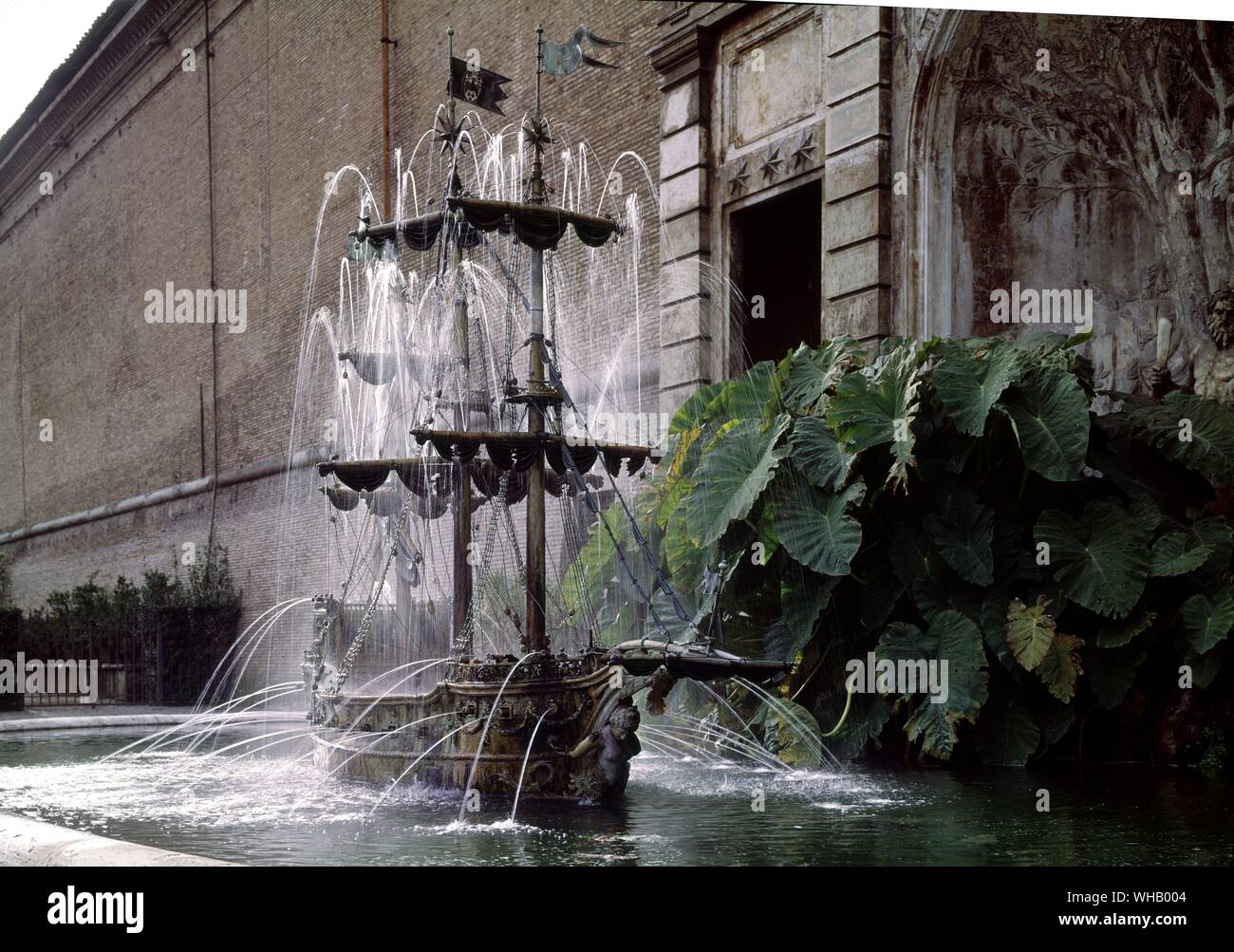 Die Gewässer von Rom durch H. v. Morton. Die Galeone Brunnen in den Vatikanischen Gärten. Pl. 26, S. 180. . Stockfoto