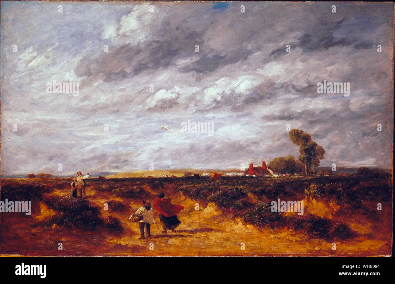 Fliegende Drachen 1851. Von David Cox. David Cox (April 29, 1783 - Juni 7, 1859) war ein englischer Maler, der als einer der herausragenden Persönlichkeiten der britischen Aquarell Malerei und zu der Zeit rivalisiert nur von John Constable in seiner Darstellung von Stimmungen der Natur.. in der Walker Art Gallery. Stockfoto