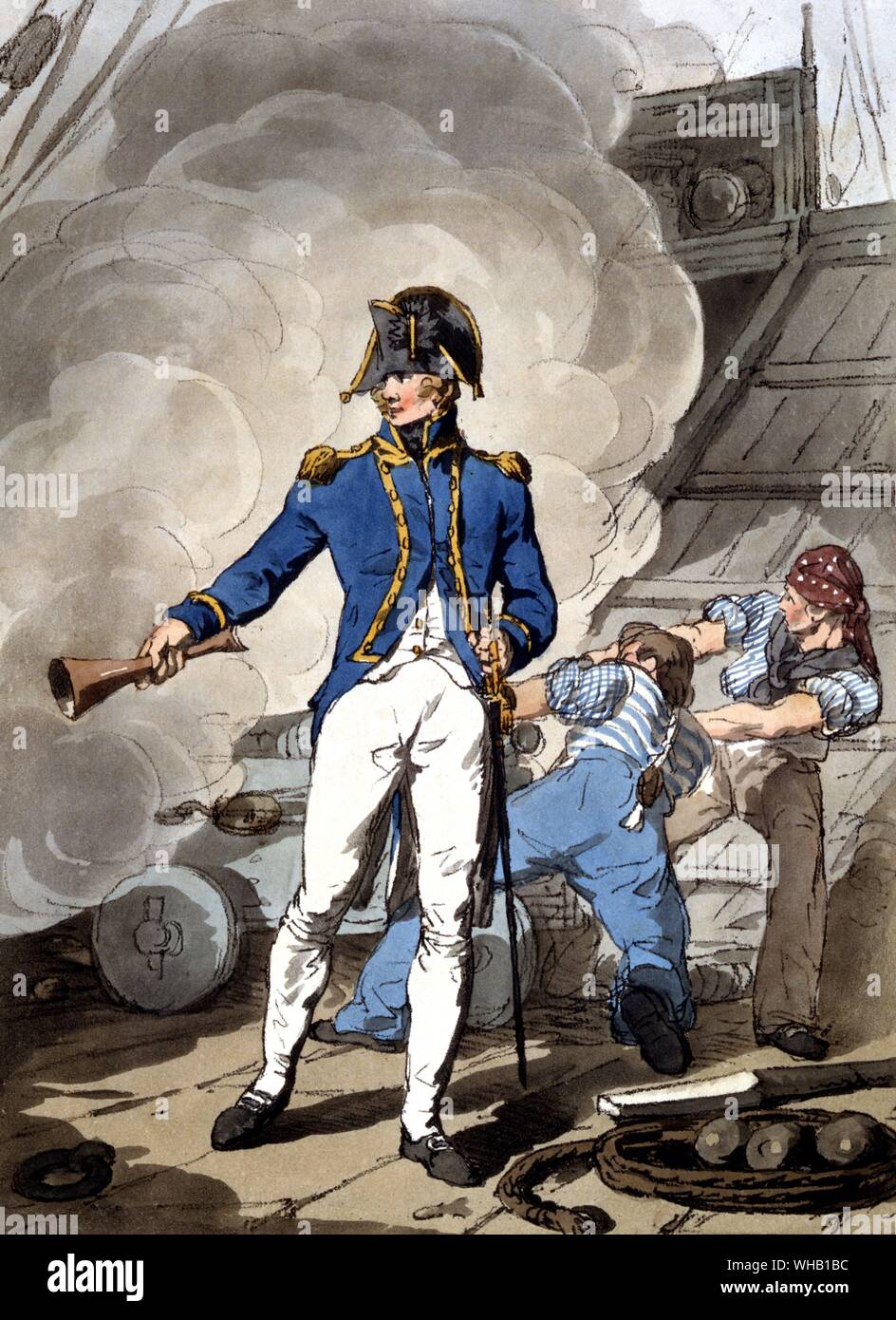 Post Kapitän von malerischen Darstellungen der Kostüme von Großbritannien, 1807 von J. Atkinson. V&A Library. Stockfoto