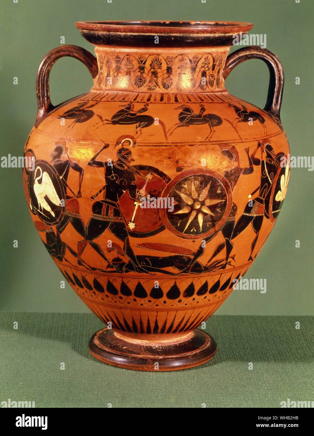Archäologie - Griechenland Dachgeschoss Schwarz stellte Hals Amphora C. 500 v. Chr. Stockfoto