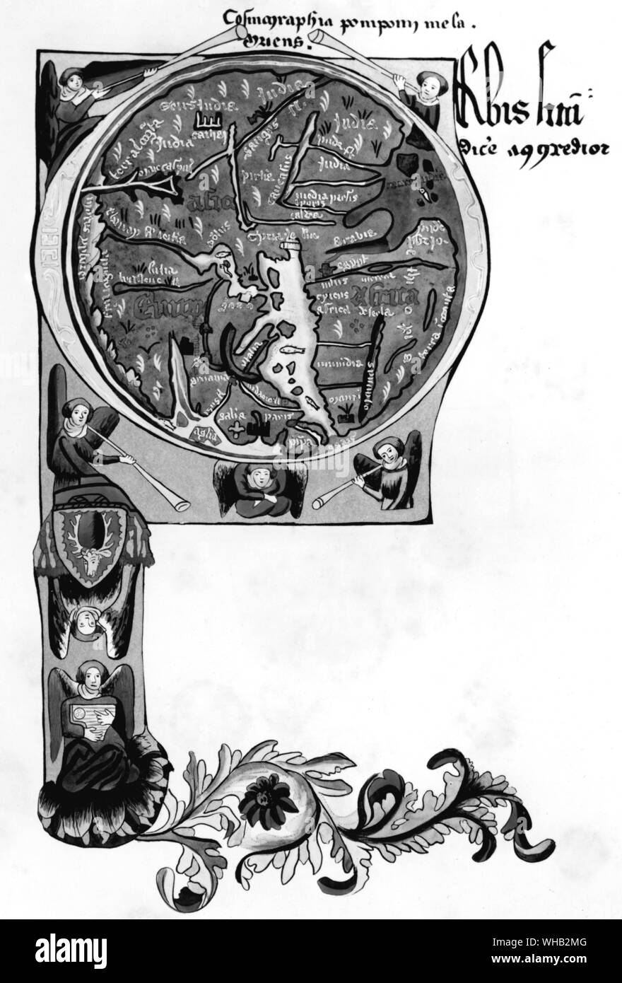 Pomponius Mela de la Biblioteque de Reims 1417 Stockfoto