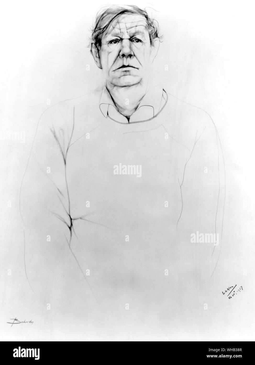 WH Wystan Hugh Auden von D Bachardy 1967 Stockfoto