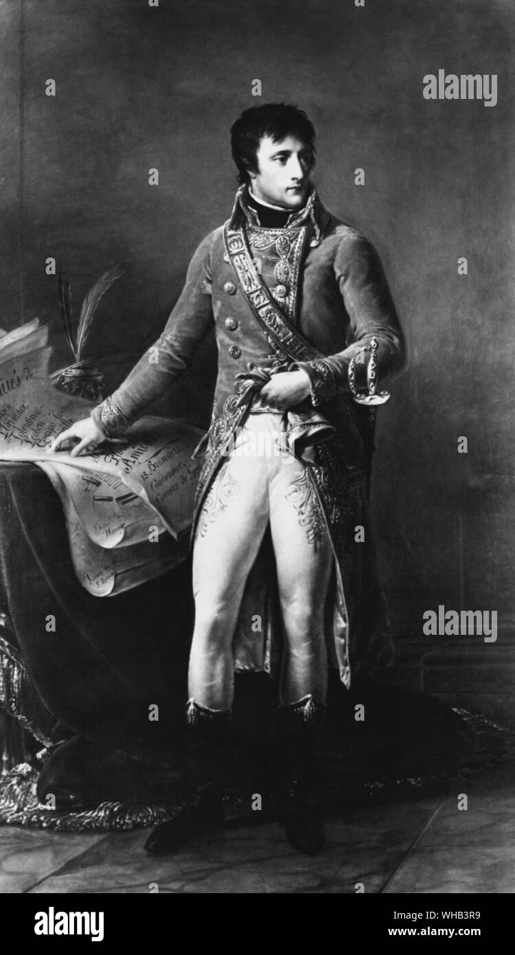 Malerei von General Napoleon Bonaparte, Ersten Konsul. 1802. Stockfoto