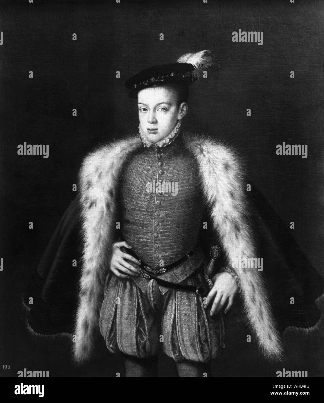 Der junge Prinz Don Carlos, den sein Vater Phillip II wegen seinen Wahnsinn. 1560 Stockfoto