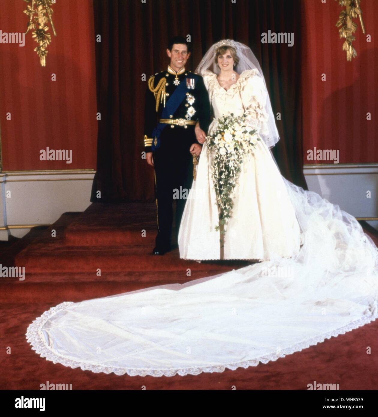 Hochzeit des Prinzen und der Prinzessin von Wales (Lady Diana Spencer) vom 29. Juli 1981 - Buckingham Palace. Stockfoto