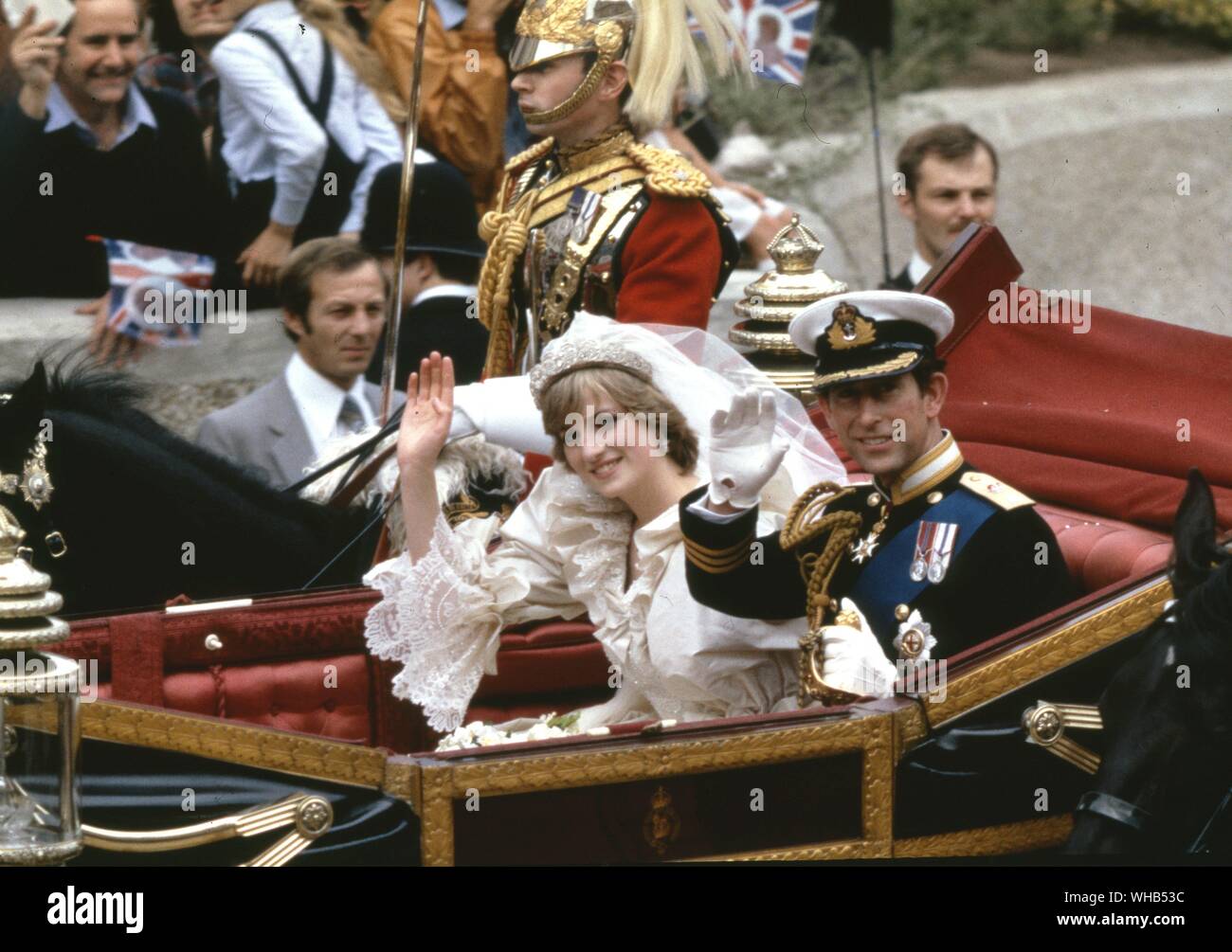 Hochzeit des Prinzen und der Prinzessin von Wales (Lady Diana Spencer) vom 29. Juli 1981. Stockfoto