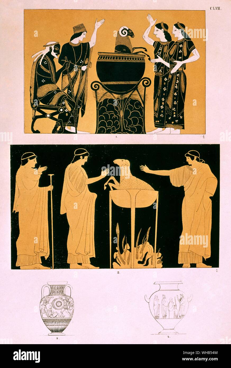 Griechische Malerei, Opfer eines Ram oder Schaf Stockfoto