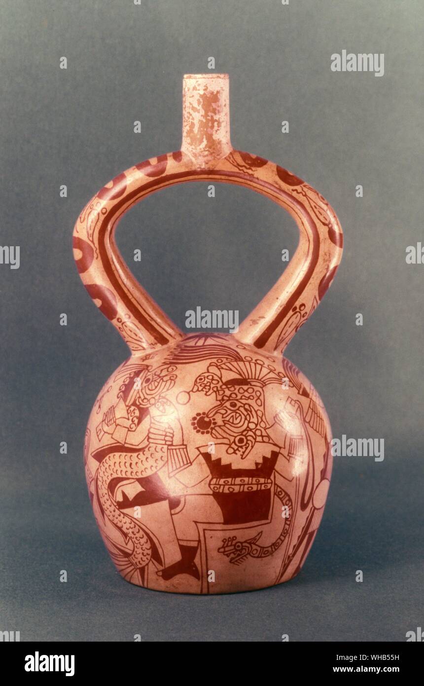 Keramik Vase, Mochica Kultur, Peru, Südamerika Stockfoto