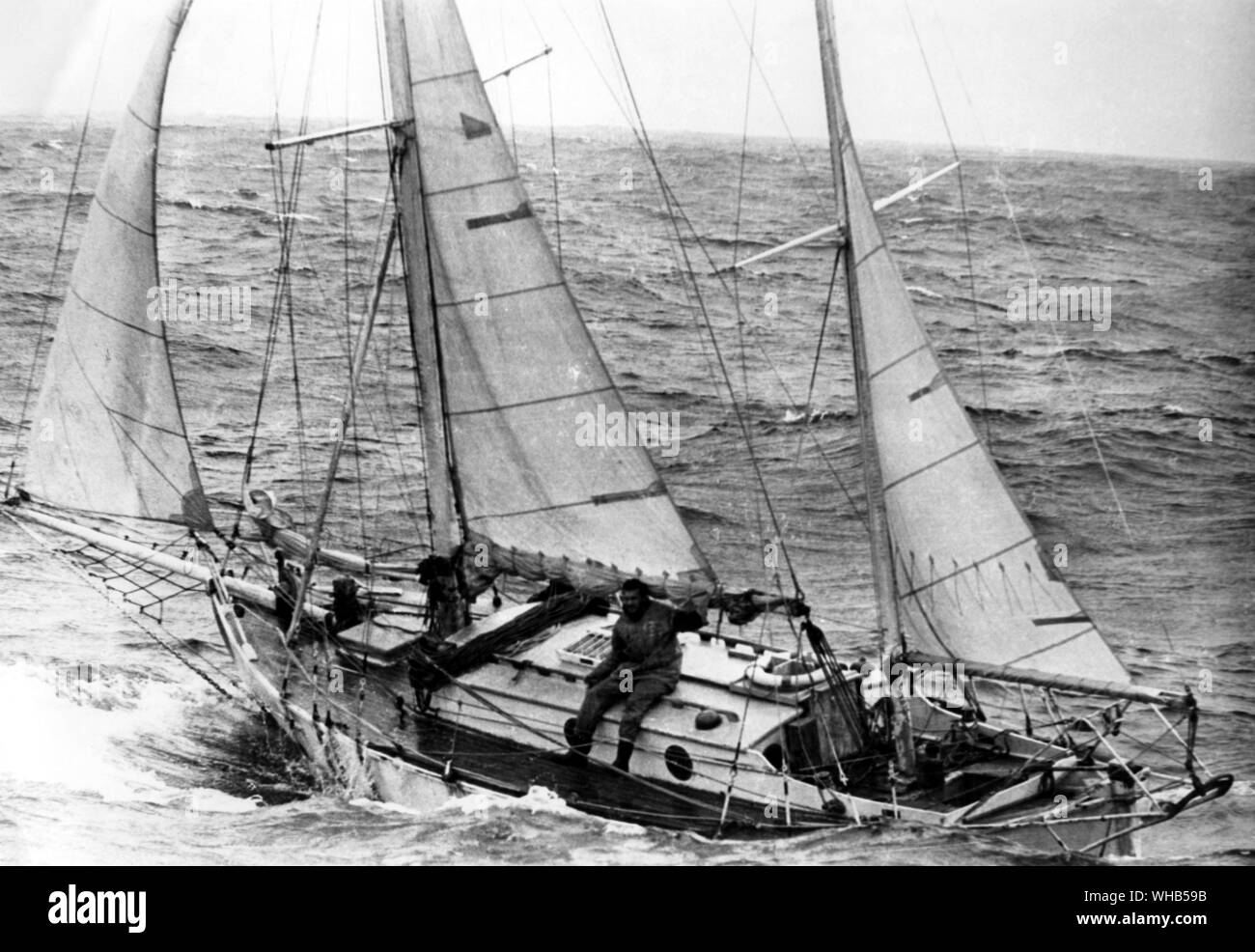 Robin Knox Johnson im Suhaili Stockfoto