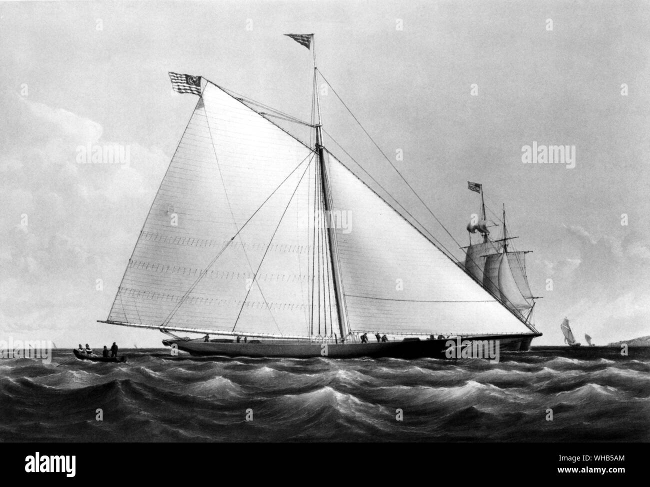 Die Yacht 'Maria'. Die Eigenschaft von J.C. Stevens Esq Commodore der New York Yacht Club. . 1. Juni 1853 von Chaos rs Fores, Piccadilly, London, veröffentlicht. Stockfoto