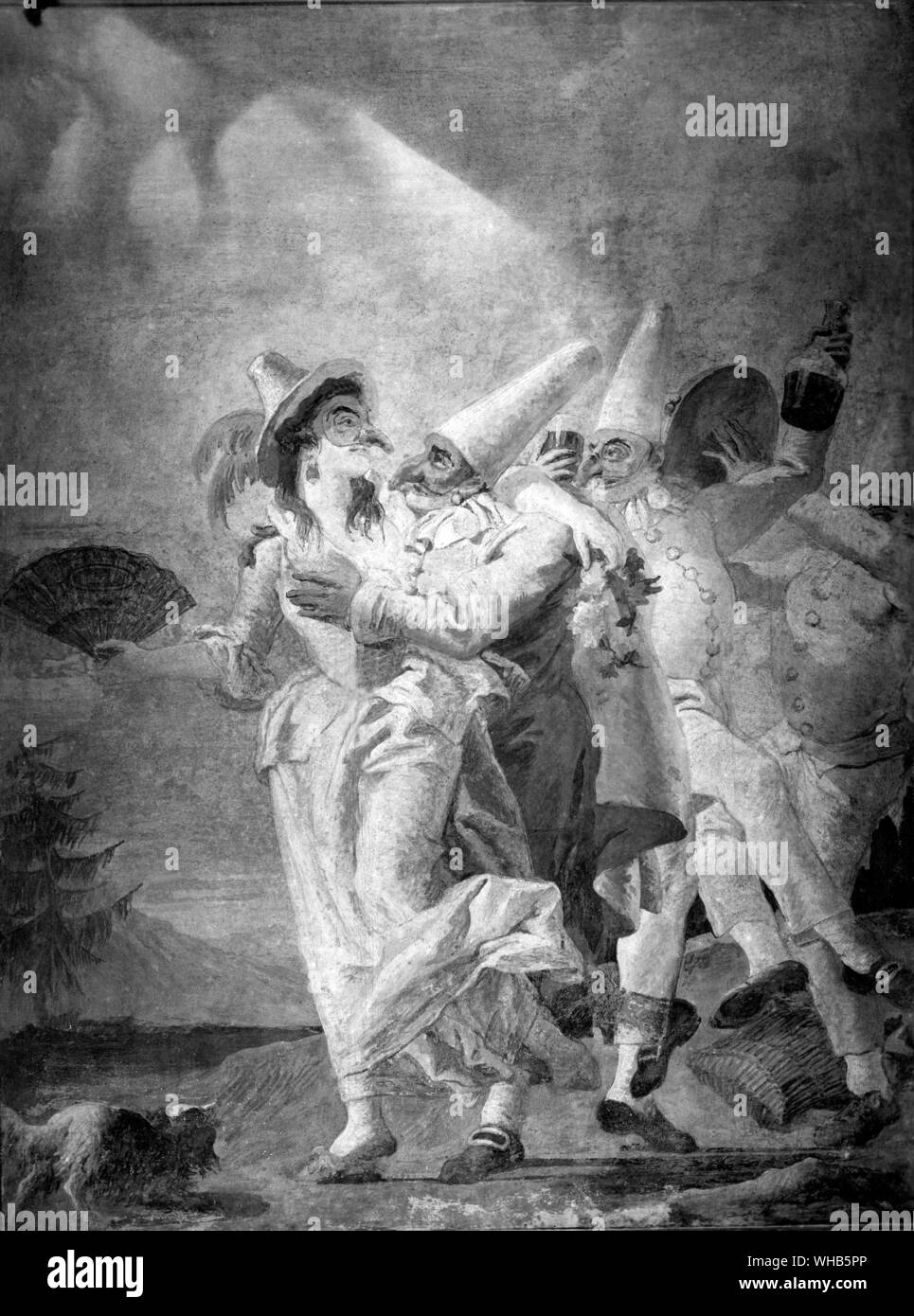 Pulchinella in Liebe von Giandomenico Tiepolo c 1790 der Stockfoto