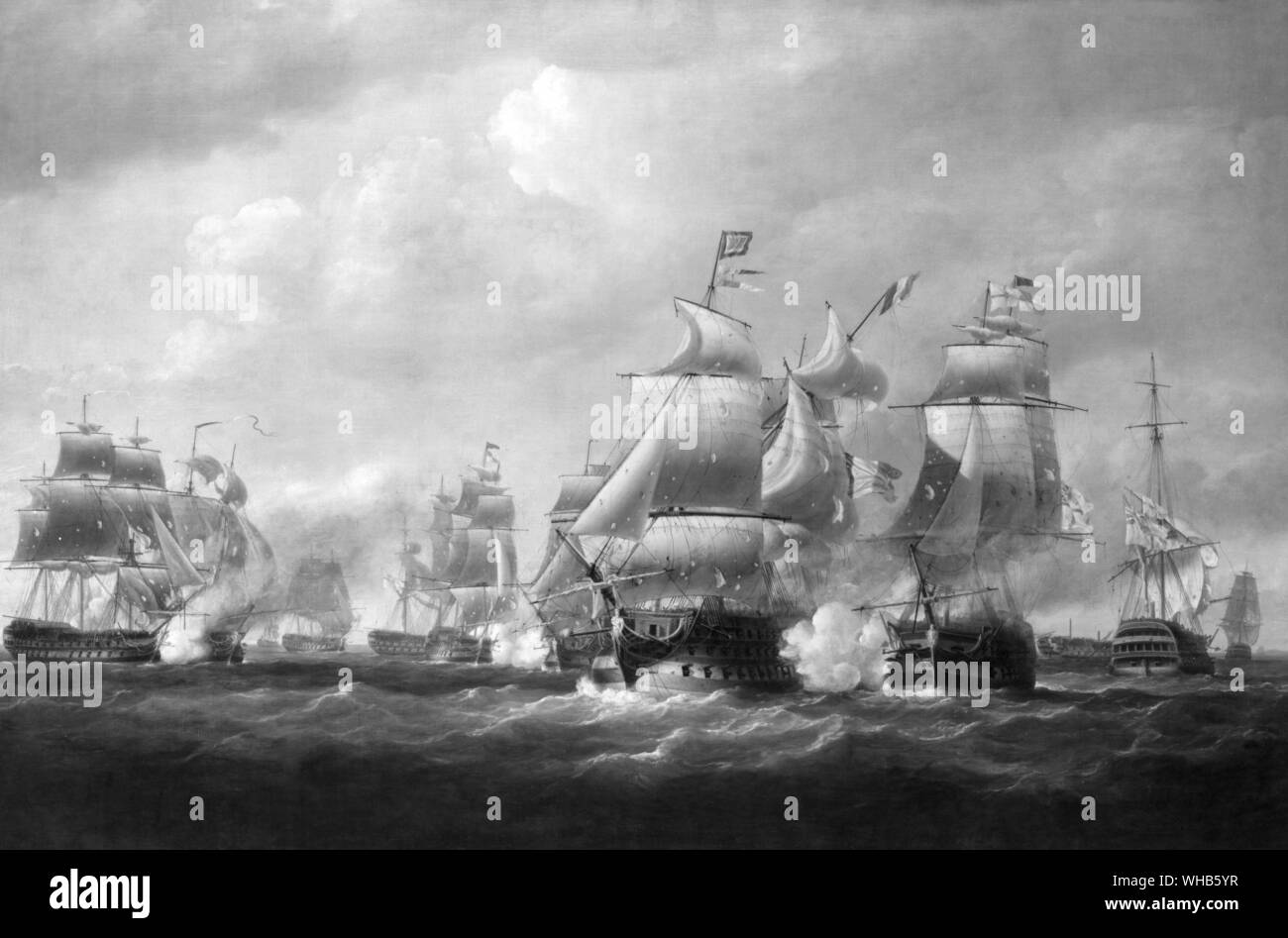 6. Februar 1806 N. Pocock. Aktion aus St. Domingo. . Stockfoto