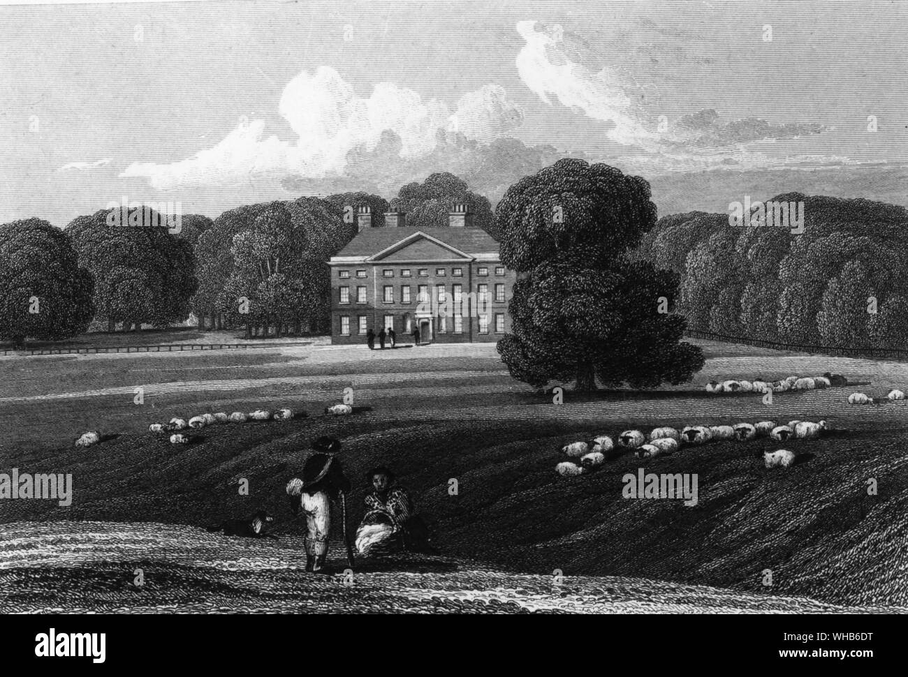 Gordonstone, Kent, der Sitz von Sir Bach William Bridges, Bart. - Blick auf die Sitze der Adligen und Kollegen in England, Wales, Schottland und Irland, von J. S. Neale - 2. Reihe, Bd. II, London 1825. . Stockfoto