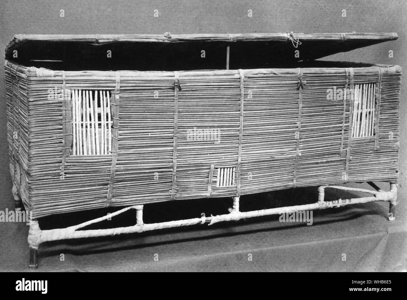 Perücke Box aus Papyrus und Schilf. XVIII Dynastie. Gehörte zu Lady Thuiu - Neue Königreich c. 16-14 Jahrhundert v. Chr... Stockfoto