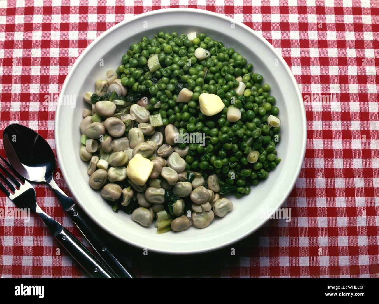 Gemüse Erbsen Bohnen. Stockfoto