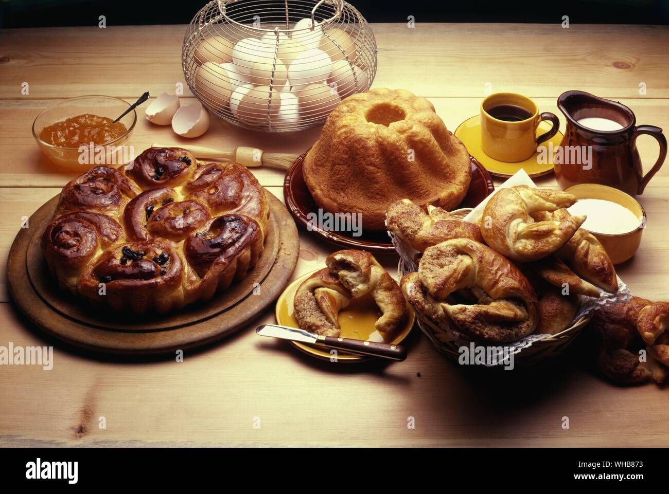 Kuchen Gebäck Croissant. Stockfoto