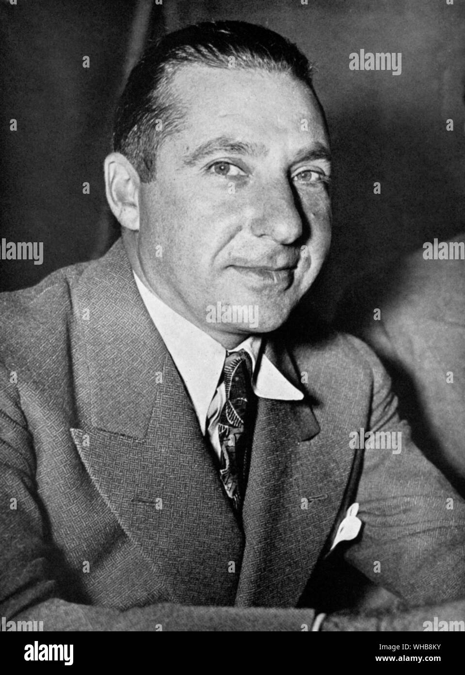 Frank Costello Francesco Castiglia, oder Castilla geboren. New York racketeer und Gangster Stockfoto