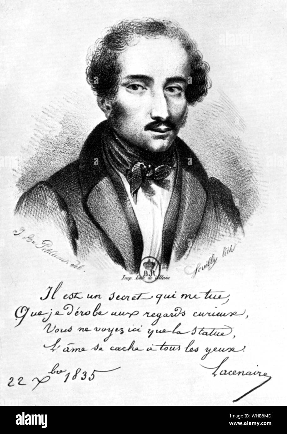 Pierre Francois Lacenaire. Französische assassin Dieb und Fälscher. war ein berühmter französischer Dichter und Mörder Stockfoto