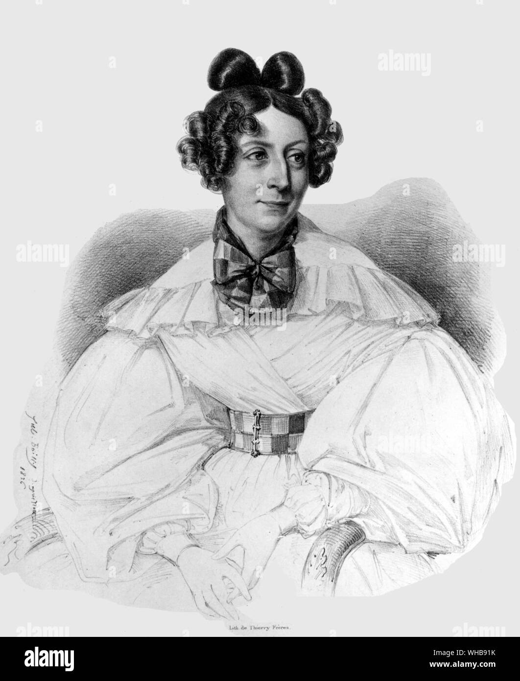 Madame Junot La Duchesse d'Abrantes von Thierry Freres - Lithographie - im British Museum, London (Print) (J. R. Freeman). Stockfoto