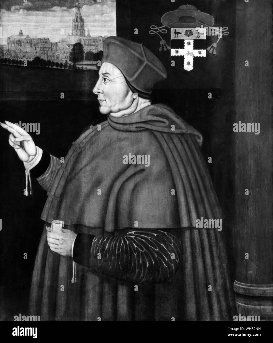 Kardinal Thomas Wolsey, Erzbischof von York 1526 :. Sampson's Strong Portrait an Christus Kirche Stockfoto