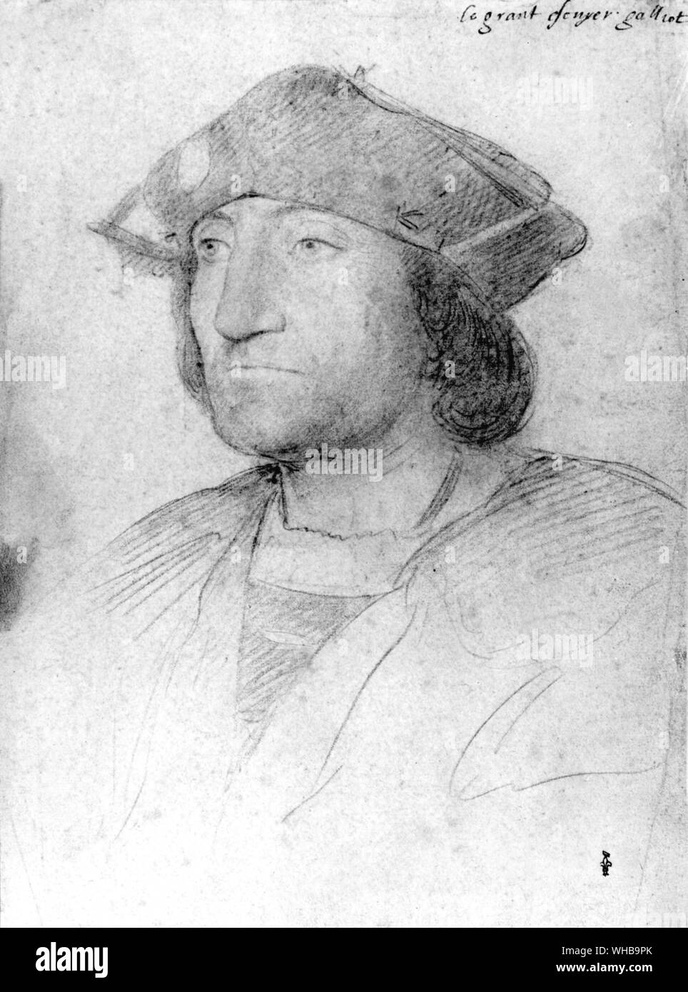 Jacques Galiot, Seigneur de Genouillac 1465 - 1546, Zeichnung von Jean Clouet c1530 Stockfoto