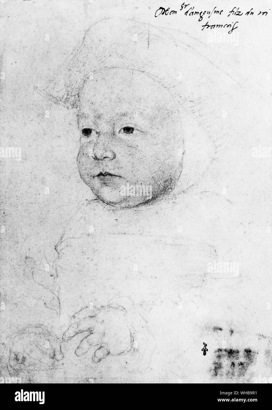 Charles, Monsieur d'Angouleme, 1522 - 1574, einer von Francois I vier Kinder, die jung starb. Zeichnung von Jean Clouet c1524 Stockfoto