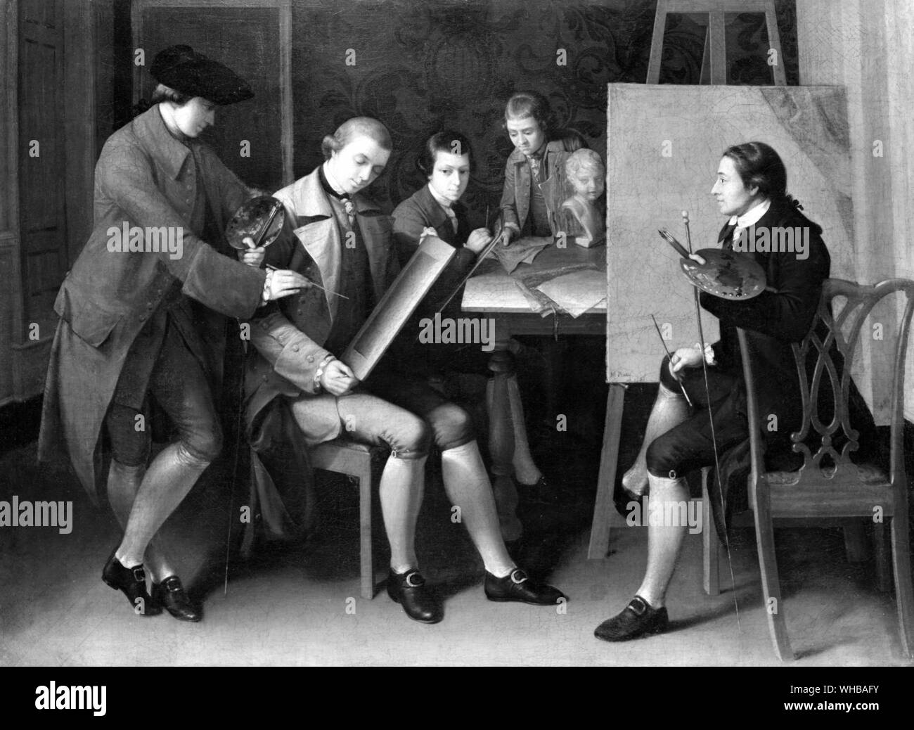 Die amerikanische Schule 1765 von Matthew Pratt, Öl auf Leinwand. Das Metropolitan Museum of Art, New York, USA Stockfoto