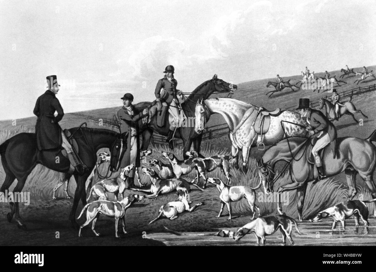 Fuchsjagd der Tod durch J Clark 1820 Stockfoto