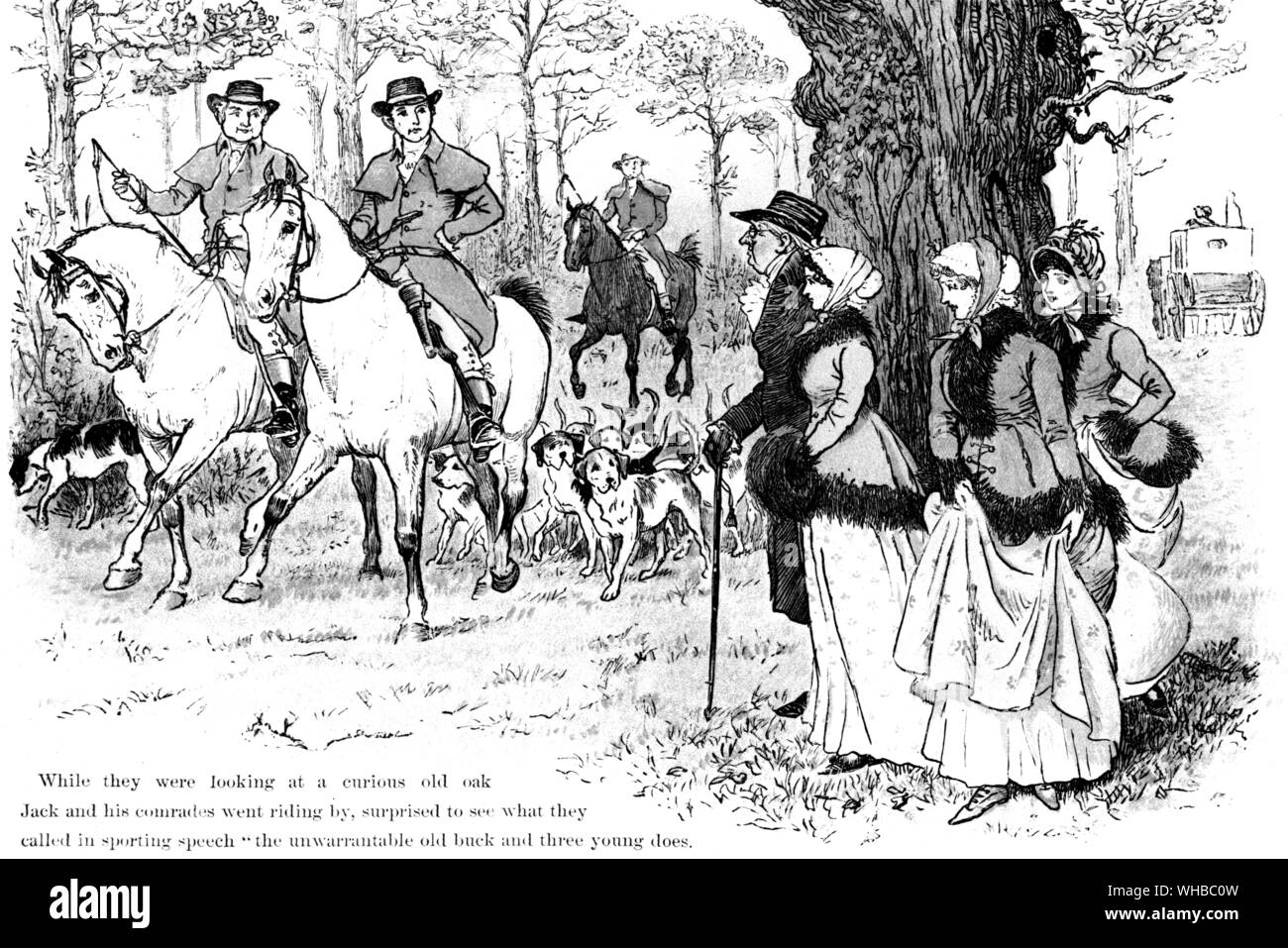 Die Legende von den lachenden Eiche eine Serie von Zeichnungen durch. Randolph Caldecott 1886 seinen letzten grafischen Abbildung veröffentlicht London, Glasgow und New York 1888 Stockfoto