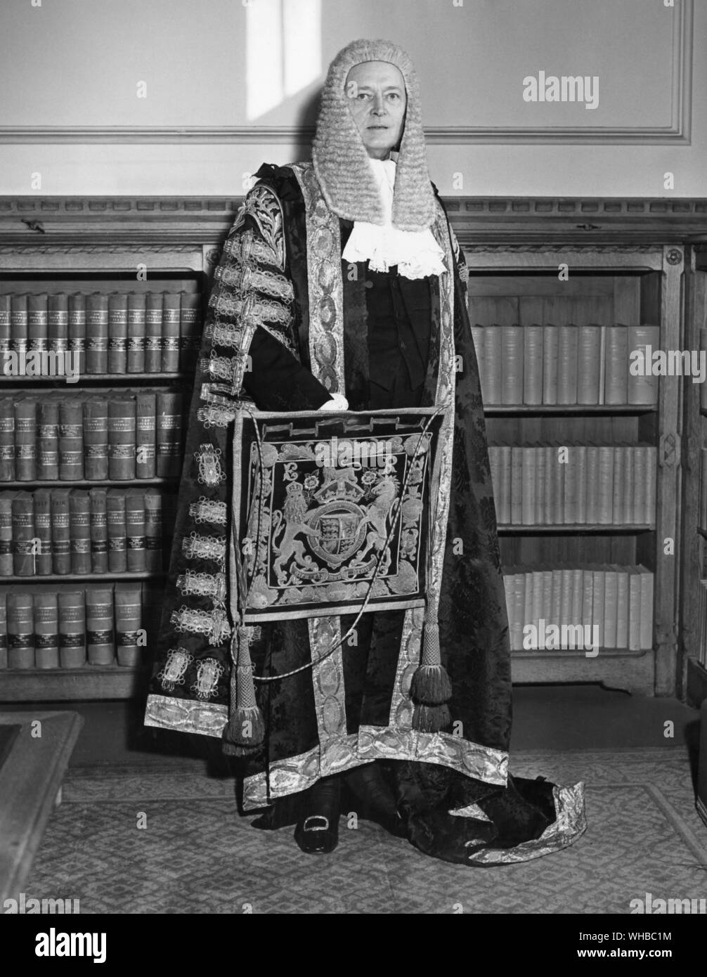 Herr Gardiner, QC, Herr Bundeskanzler nach den allgemeinen Wahlen vom Oktober 1964 ernannte. Gerald Austin Gardiner, Baron Gardiner, CH KC PC (30. Mai 1900-7 Januar 1990) war Herr Bundeskanzler von 1964 bis 1970 und während dieser Zeit, die er in britischen Recht so viele Reformen wie jeder Herr Bundeskanzler vor oder seit dem getan hatte. In dieser Position war er auf ein großes Reformprogramm eingeleitet, vor allem Einrichten des Gesetzes Kommission.. Stockfoto