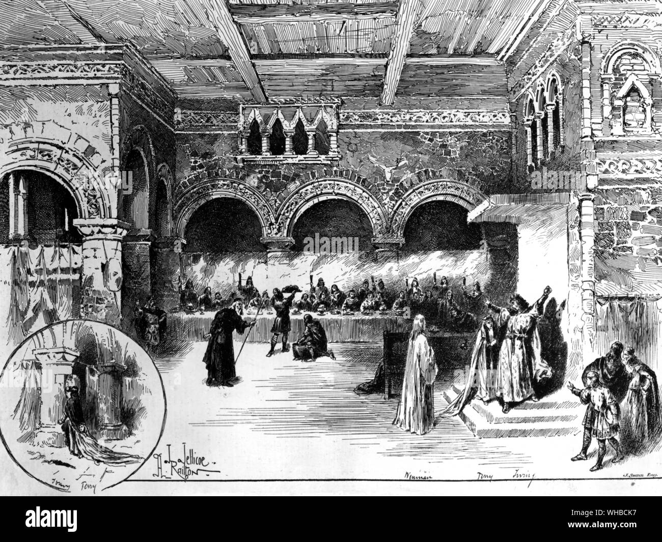 Und Veranstaltungsräume Szene Macbeth (Irving). Die Platte vom Souvenir von 1888 Produktion Lyceum Stockfoto